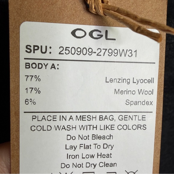 OGL Stretch Wool Wide Leg Pull-On Pants Heather Black Size S - Picture 6 of 8